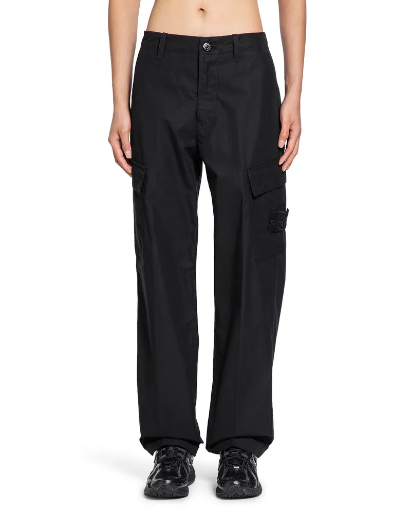 Stone Island 3100019 Skin Touch Nylon-TC Cargo Trousers Black