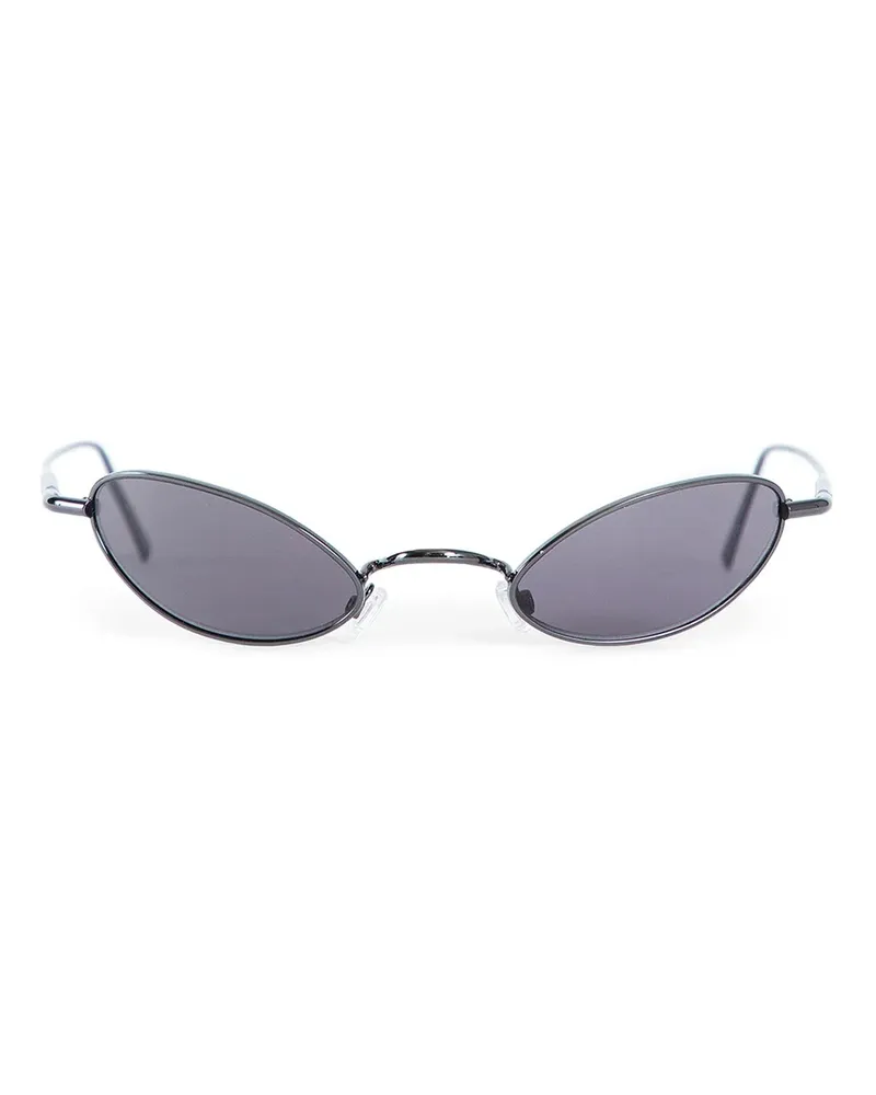 Acne Studios Oval Steel and Silver Sunglasses Black