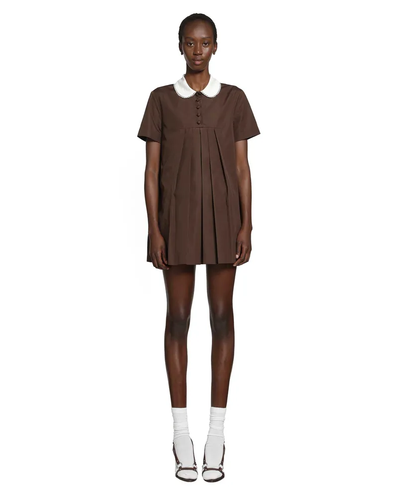 Miu Miu Poplin Dress Brown