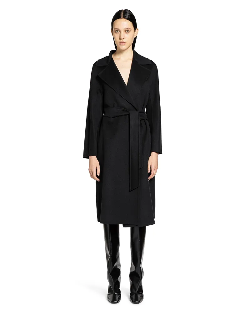 Max Mara Wool Cashmere and Silk Coat Black