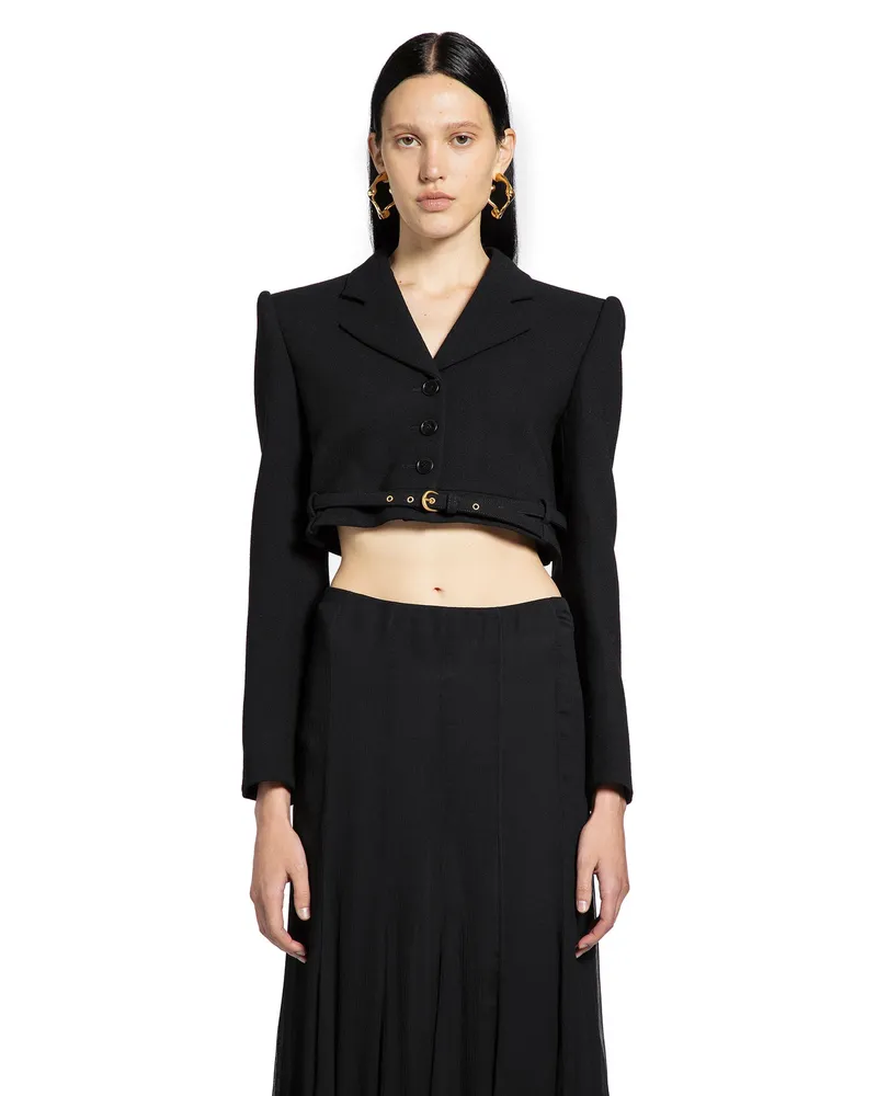 Chloé Cropped Spencer Jacket in Wool Crêpe Black