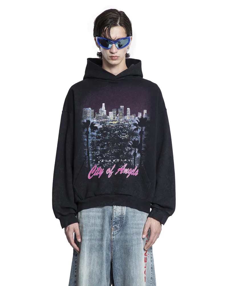 Balenciaga City Of Angels Hoodie Medium Fit Black