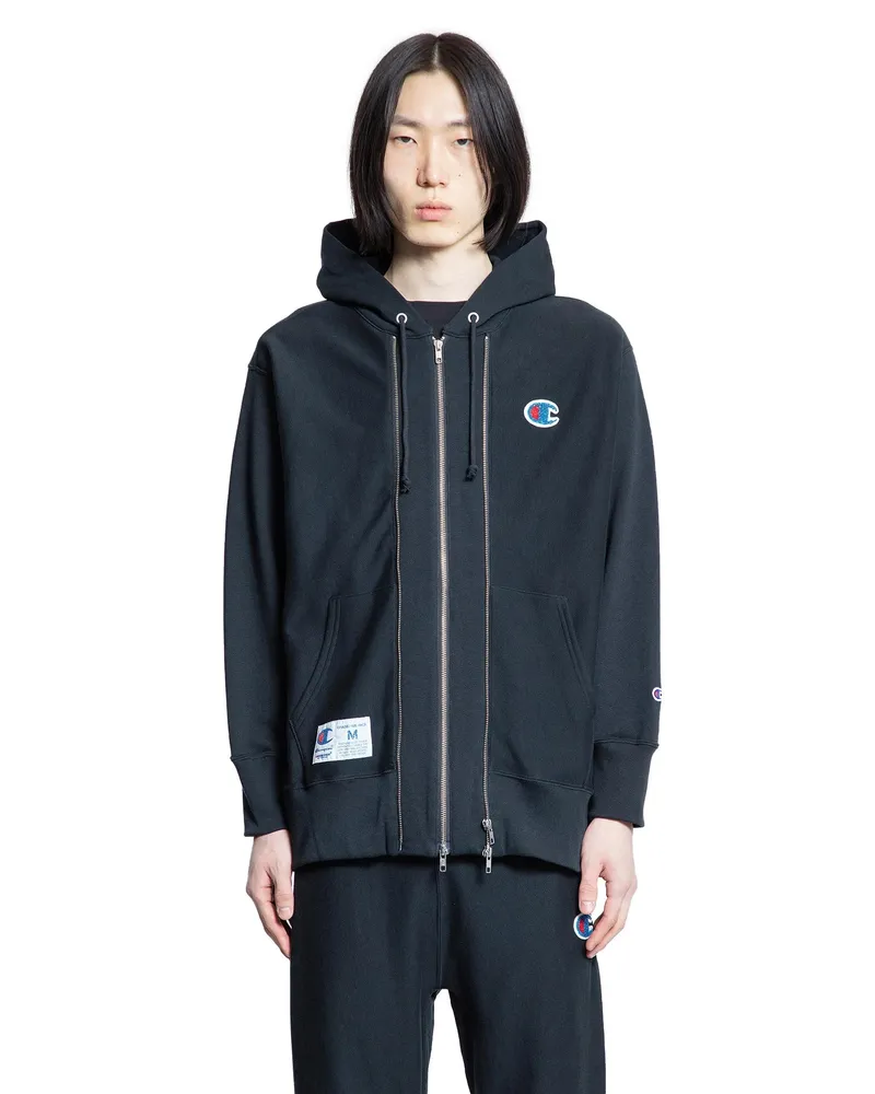 Undercover Champion Collaboration Zip-Up Hoodie Black