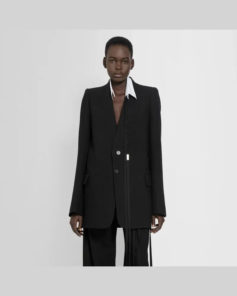 Ann Demeulemeester Brushed Wool Light Grabiëlle Collarless Jacket Black