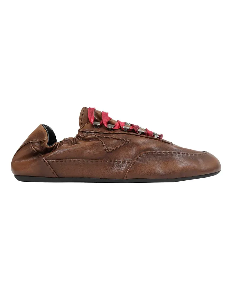 Prada Collapse Sneakers With Hooks Brown