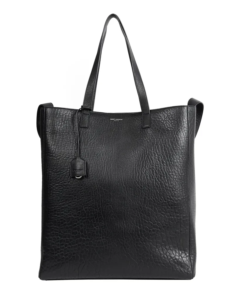 Saint Laurent Bold Leather Hobo Bag Black