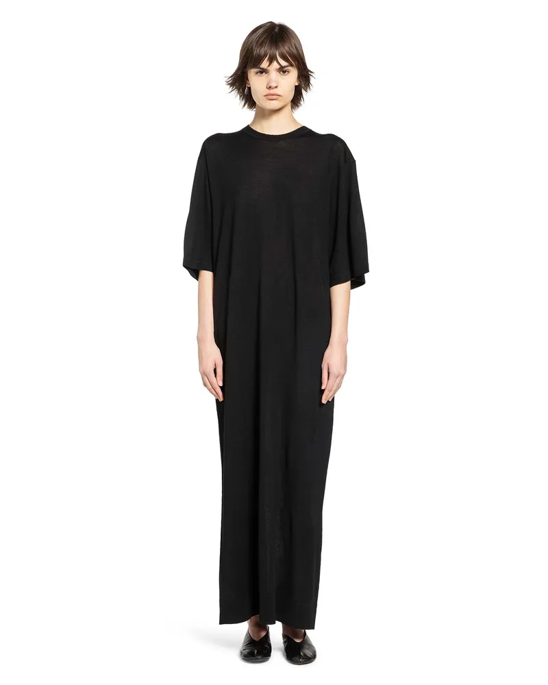 Totême Merino Knit Tee Dress Black