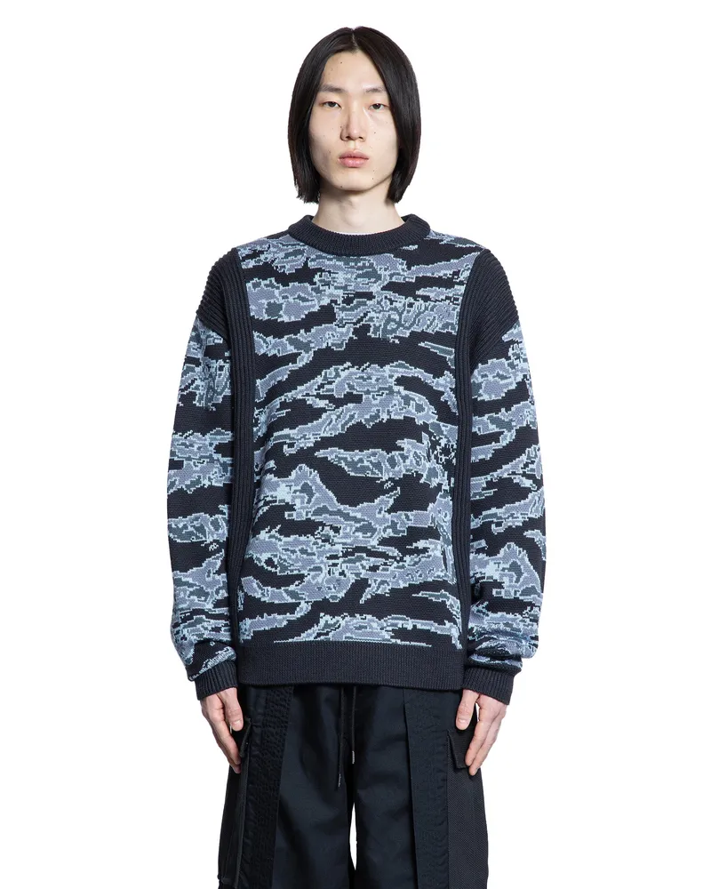 maharishi 2206 Camo Knitted Sweater Blue