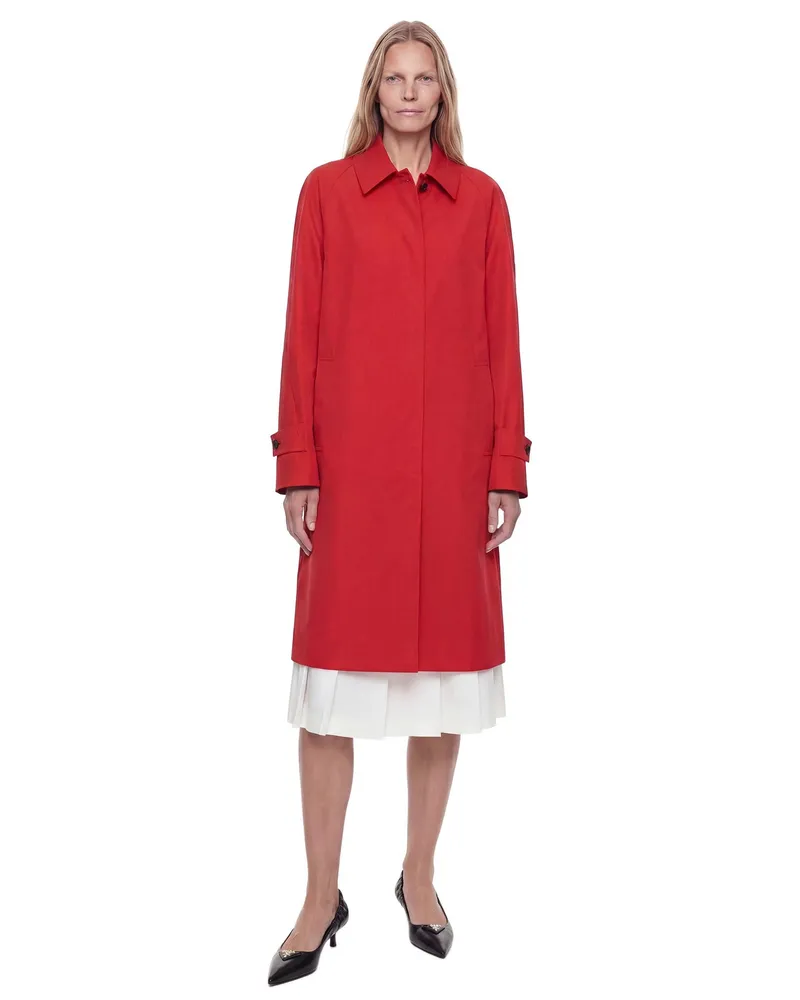 Prada Gabardine Trench Coat Red