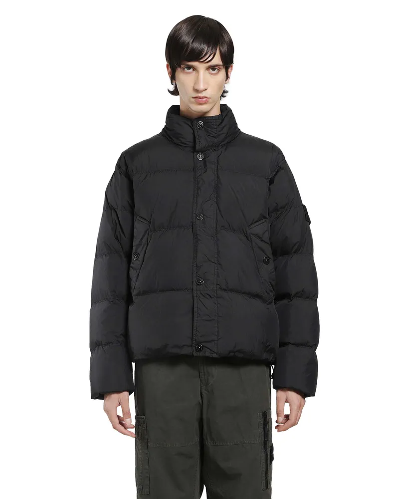Stone Island 4100109 Crinkle Reps Down Jacket Black