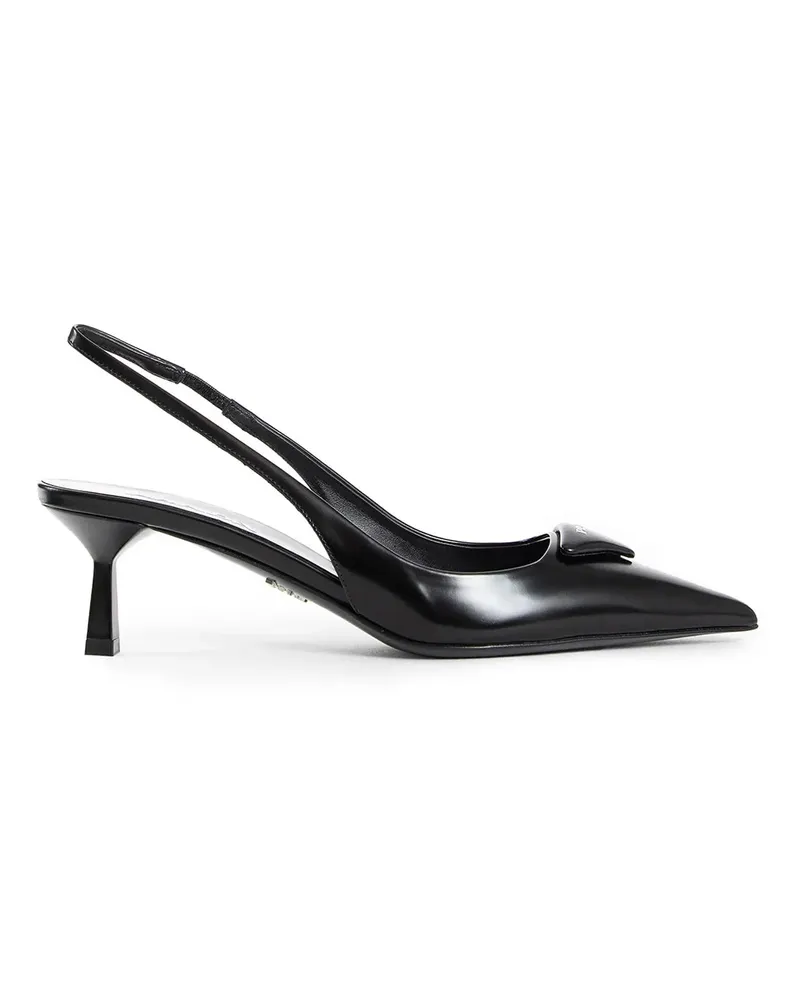 Prada Décolleté slingback in pelle spazzolata Black