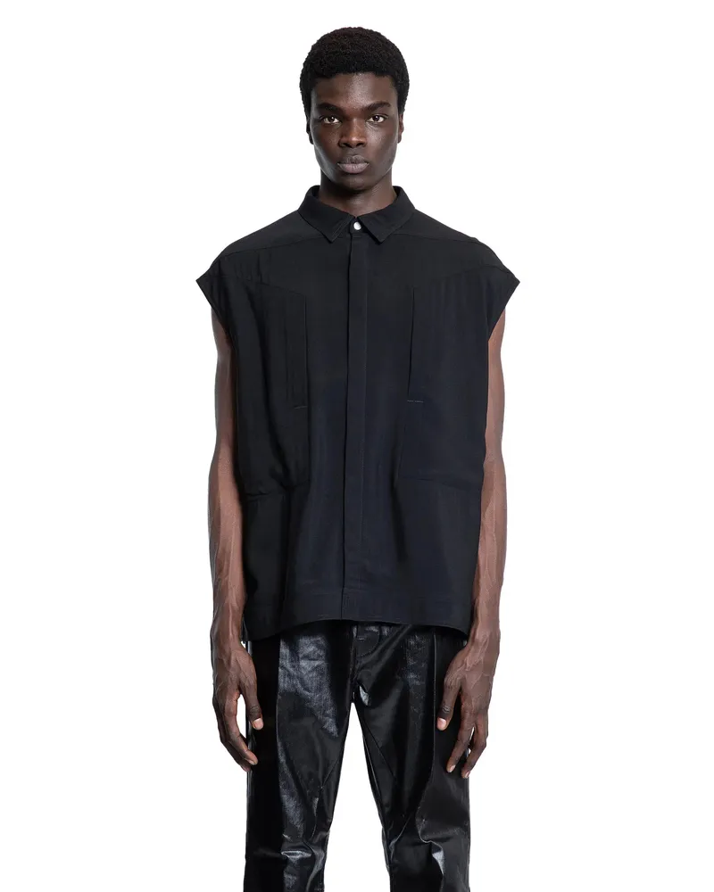 Rick Owens Hollywood Sleeveless Jumbo Shirt Black