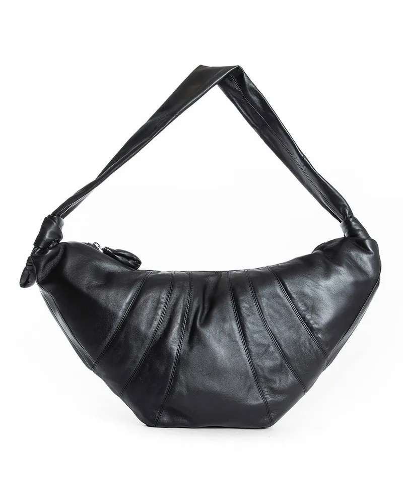 Christophe Lemaire Large Croissant Bag In Soft Nappa Leather Black