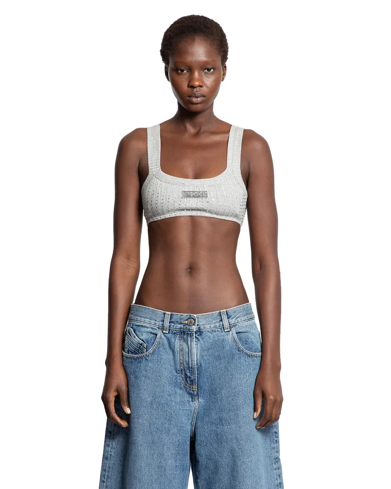 ATTICO Hotfix Jersey Sports Bra Grey