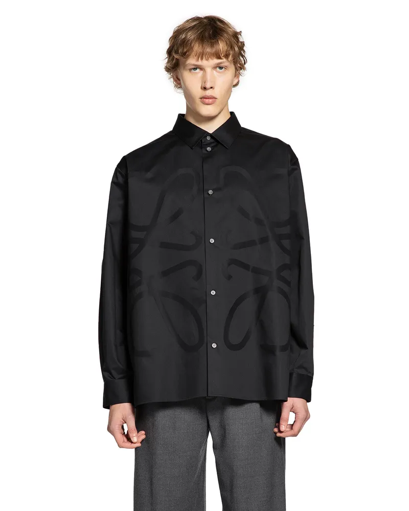 Loewe Anagram Shirt in Cotton Black