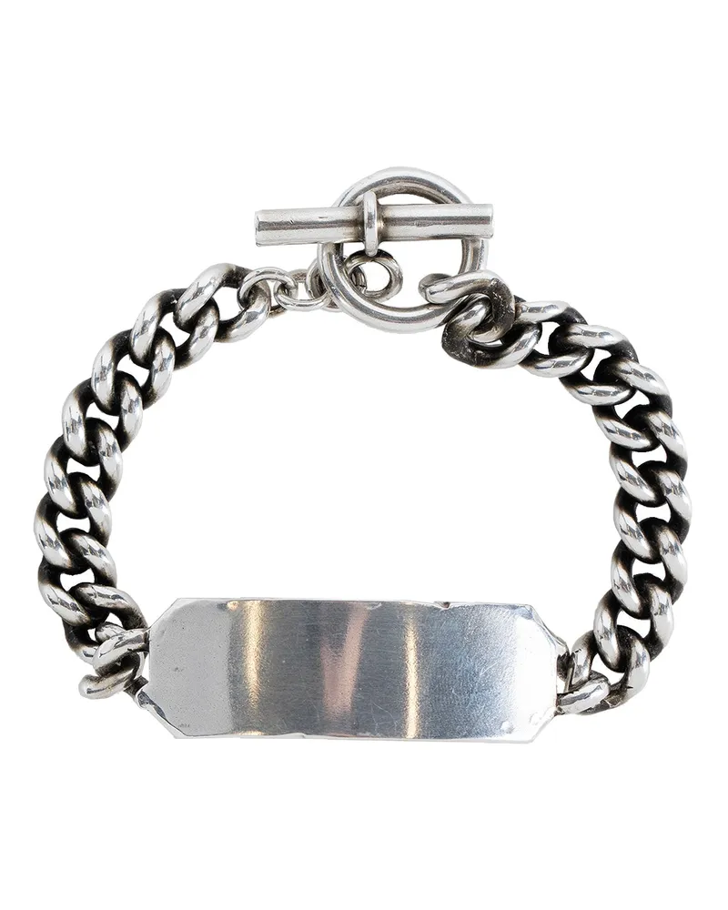 Ann Demeulemeester Kusta Quote Chain Bracelet Silver