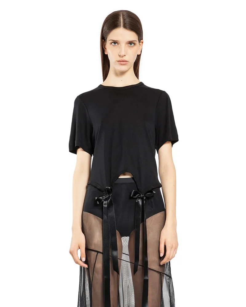 Simone Rocha Easy T-Shirt with Bow tails Black
