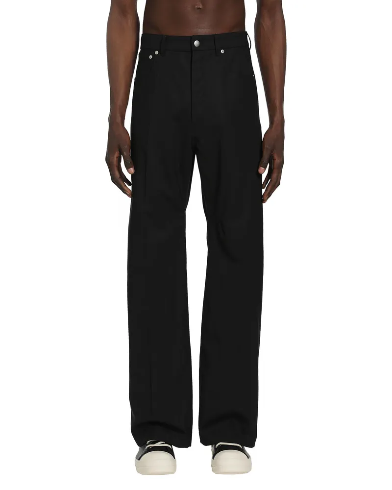 Rick Owens Temple Geth Jeans in Paper Wool Black