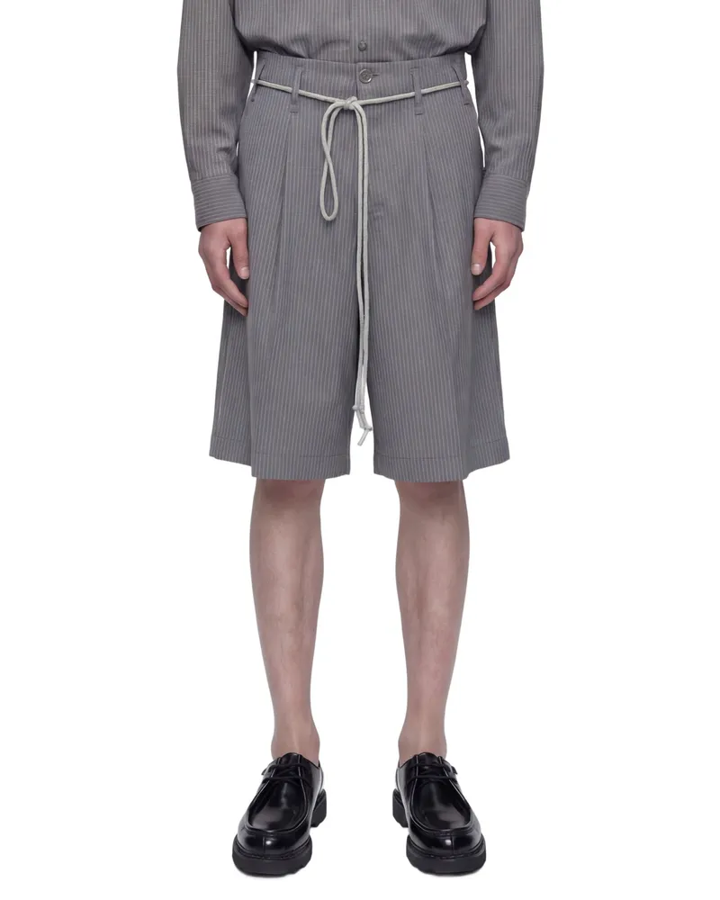 Song For The Mute Double Pleated Shorts Grey