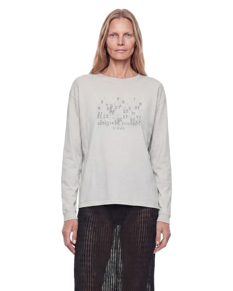 Maison Margiela Signature Numeric Cotton T-Shirt Grey
