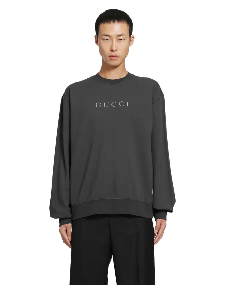 Gucci Glitter Logo Sweatshirt Grey