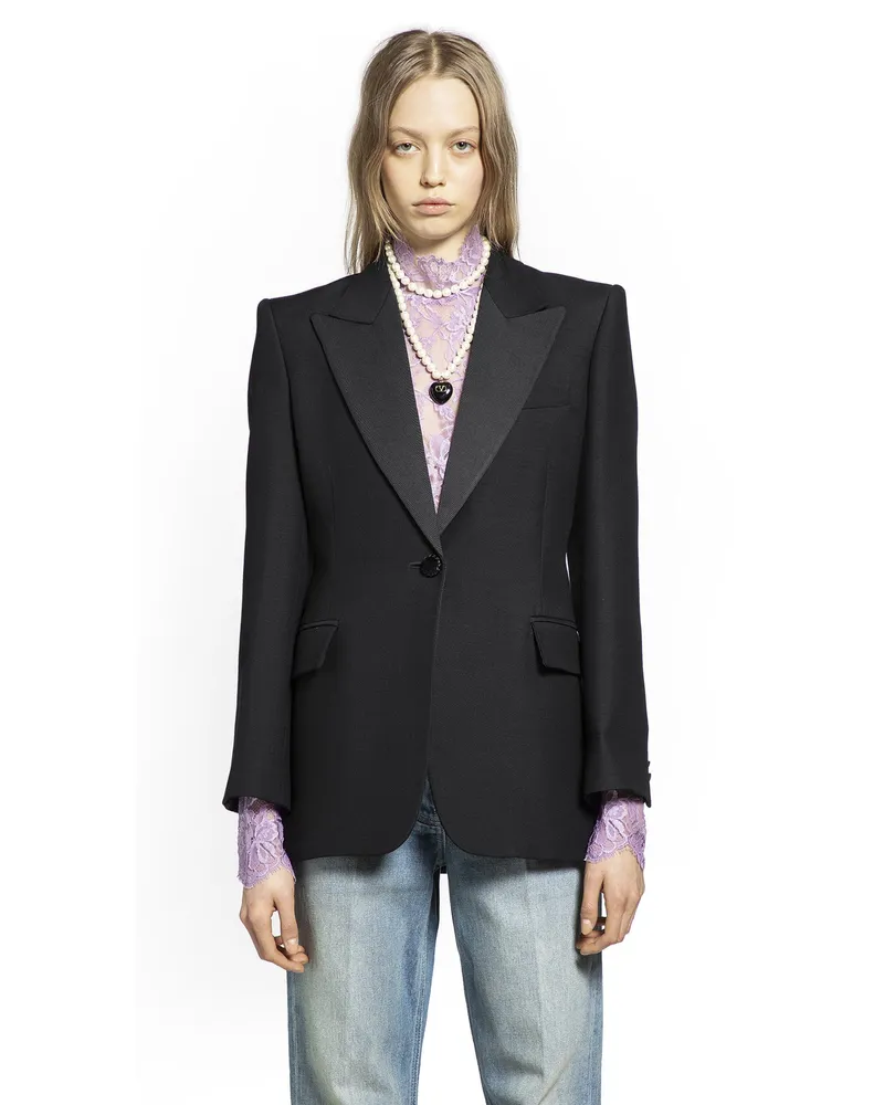 Valentino Garavani Crepe Couture Blazer Black
