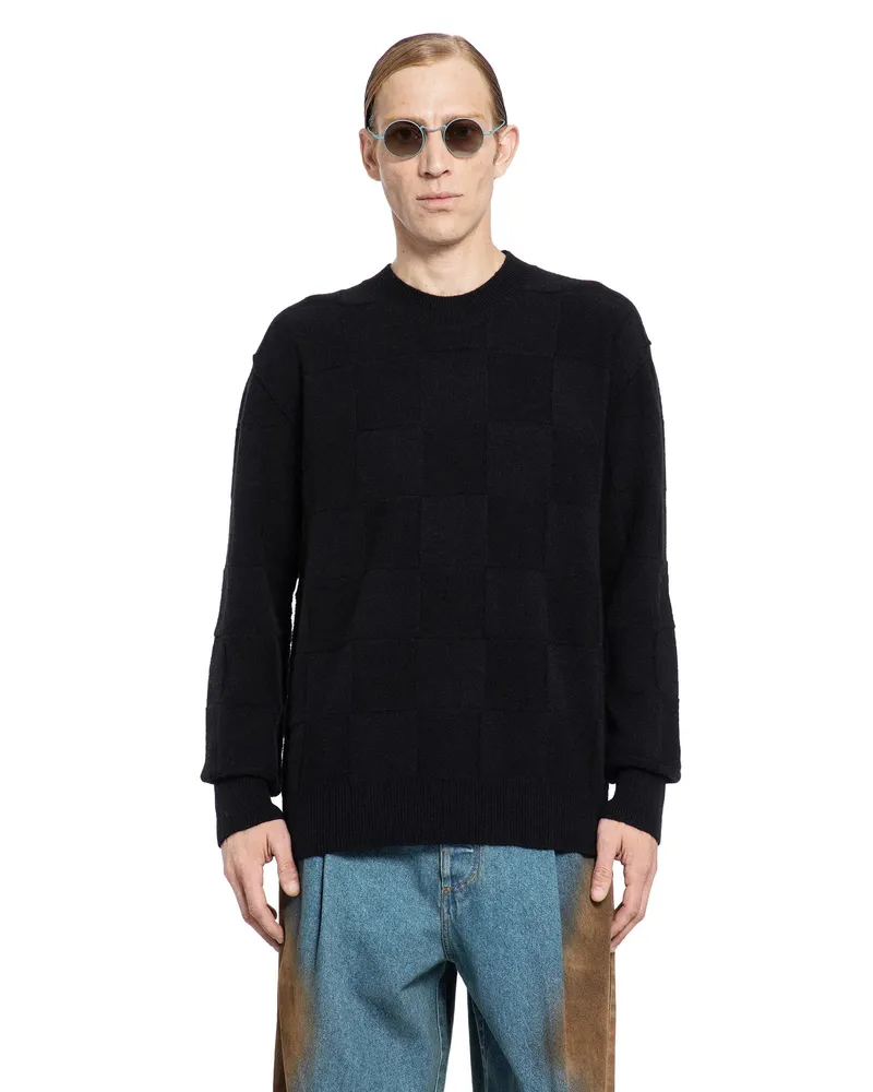 Uma Wang Check Jacquard sweater Black