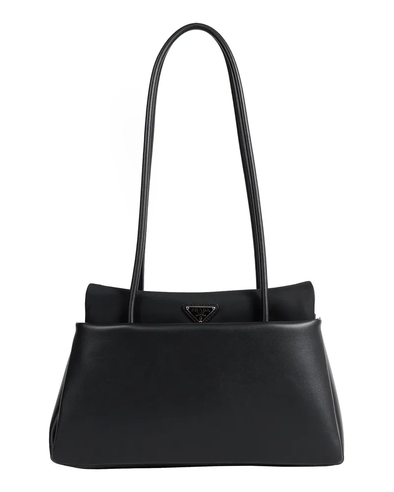 Prada Passage Medium Leather Bag Black
