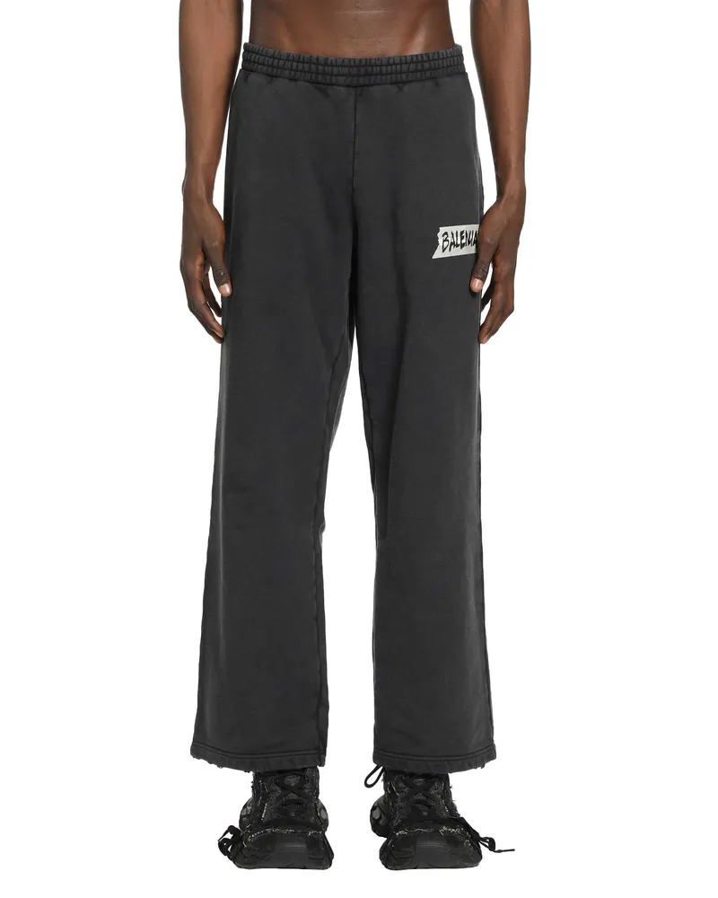 Balenciaga Masking Tape Baggy Sweatpants Black