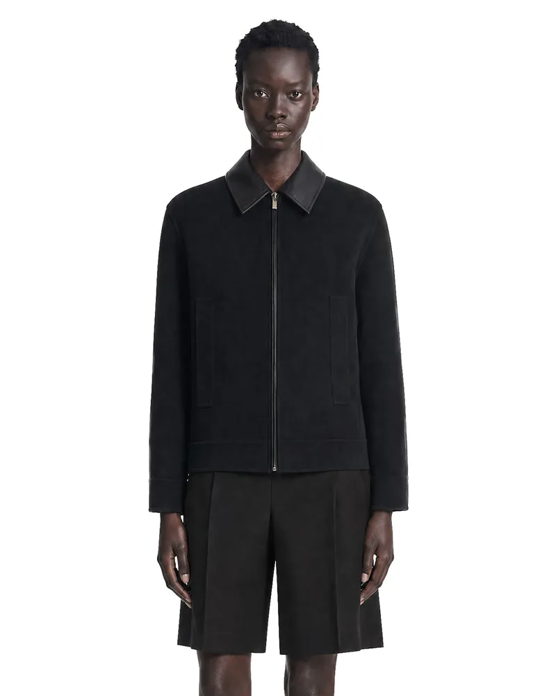 Max Mara Double Wool Cashmere and Silk Jacket Black