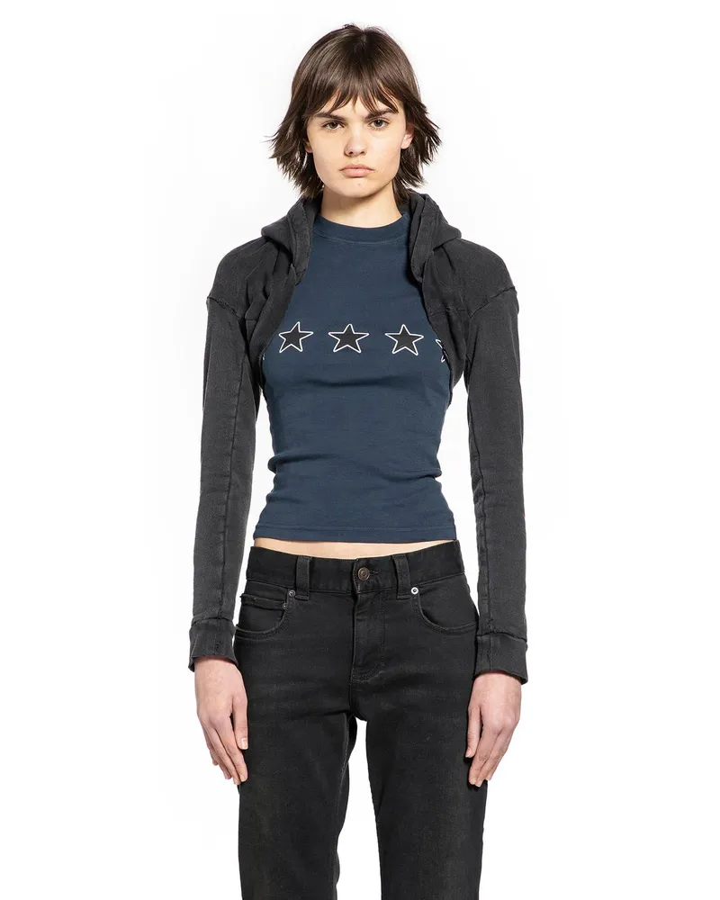 Balenciaga Cropped Hoodie Black