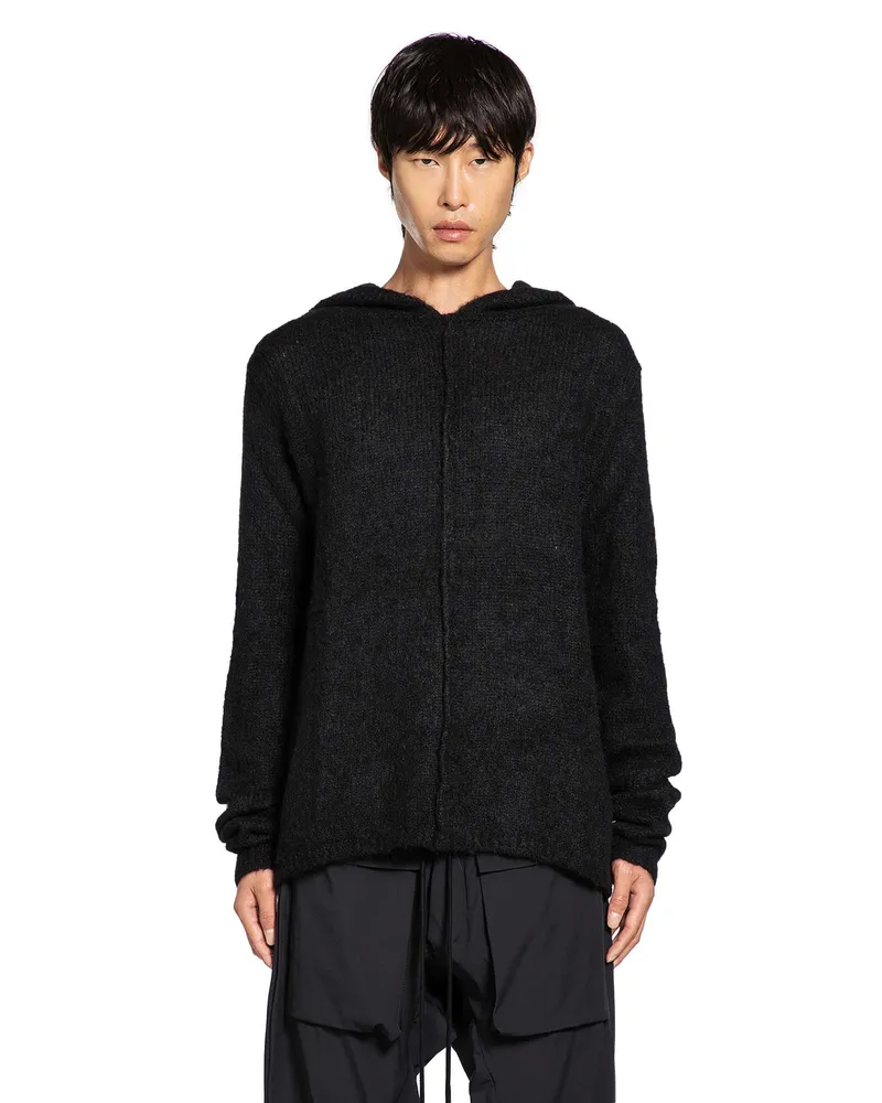 THOM KROM Alpaca Knit Hoodie Black