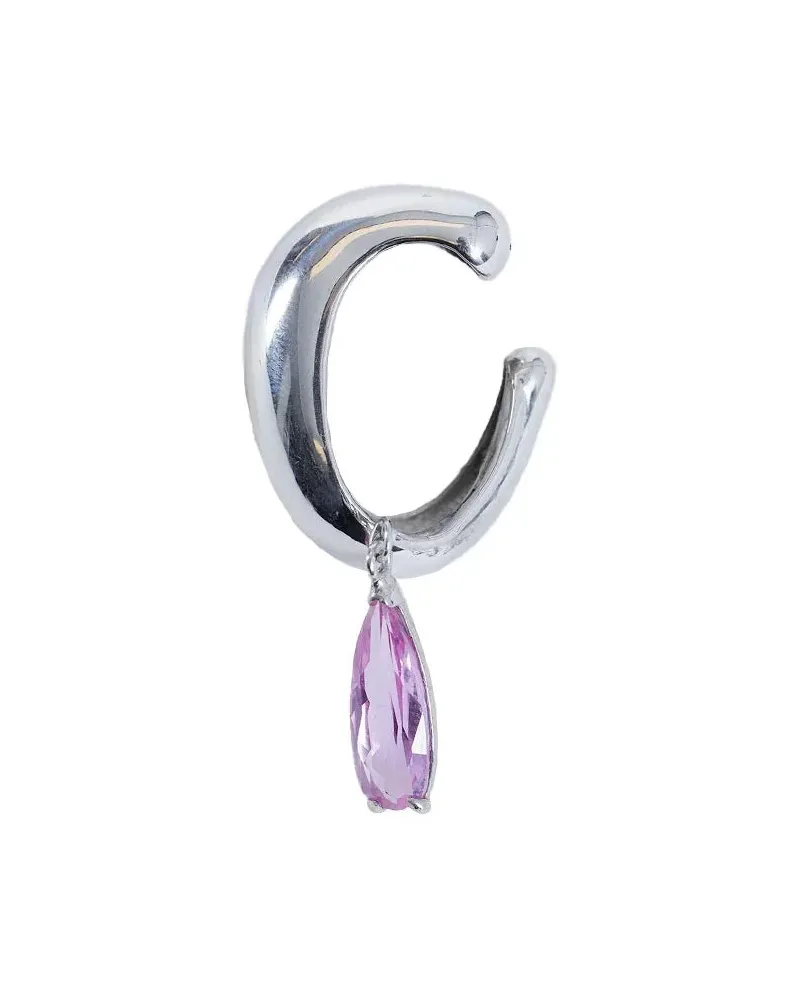 Alan Crocetti Blown Pink Drip Ear Cuff Silver