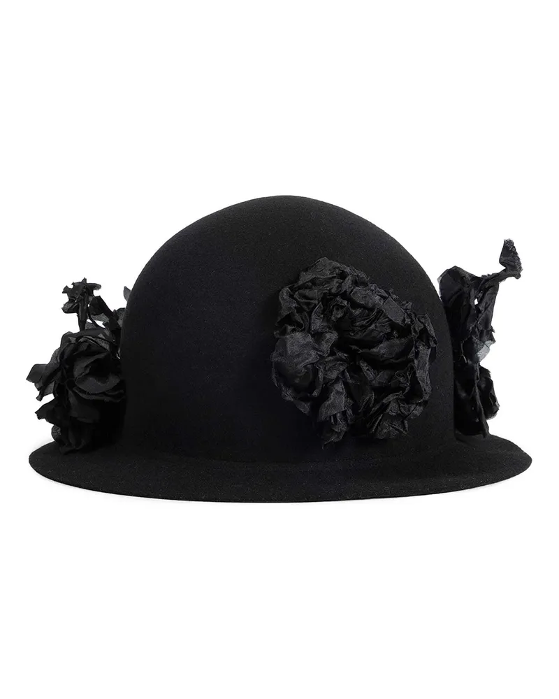 Comme des Garçons Flower Wool Felt Hat Black