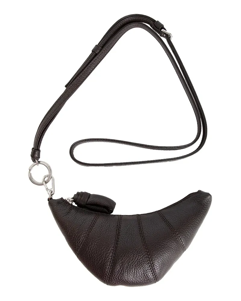 Christophe Lemaire Crossbody croissant coin wallet Black