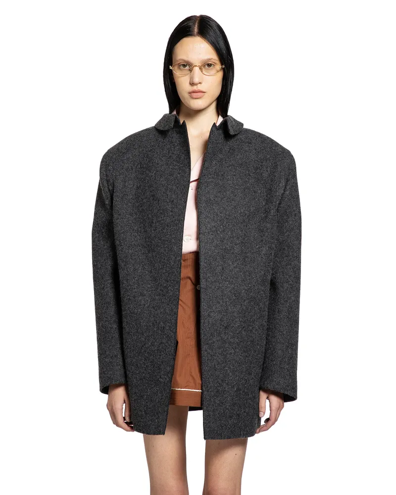 Prada Long Sleeve Virgin Wool Jacket Grey