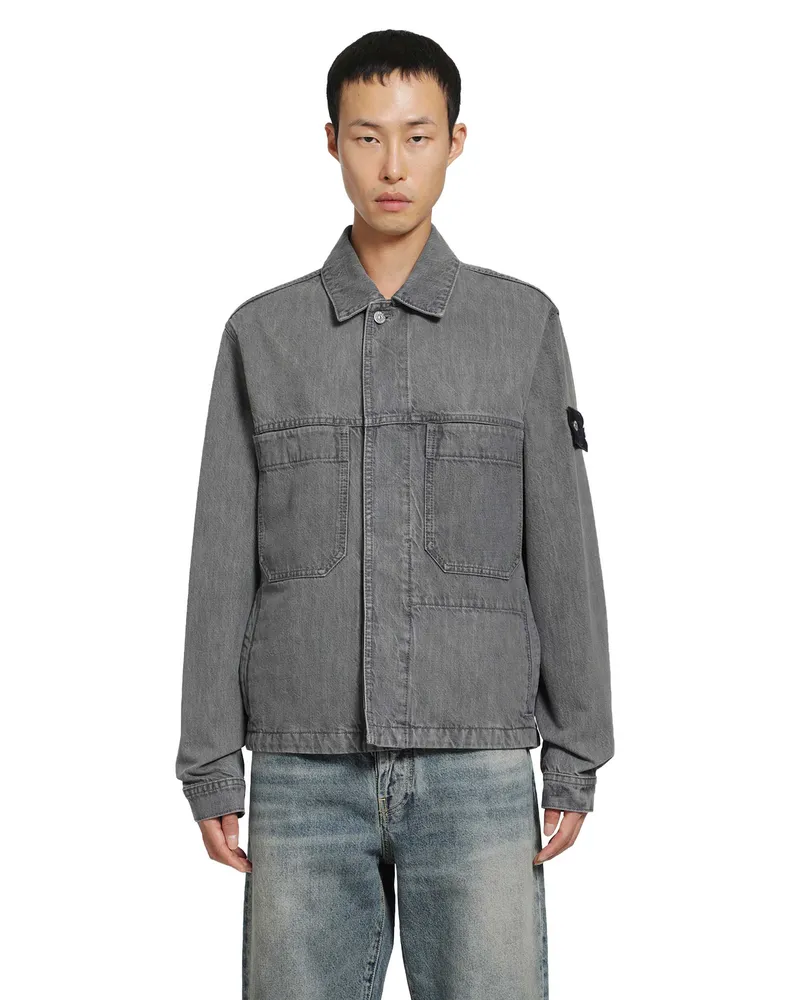 Stone Island 4100006 Denim Coach Jacket Black