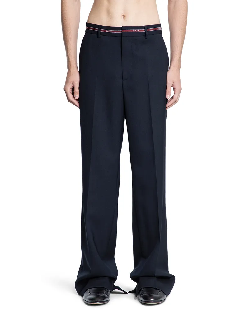 Gucci Selvedge Wool Trousers Blue