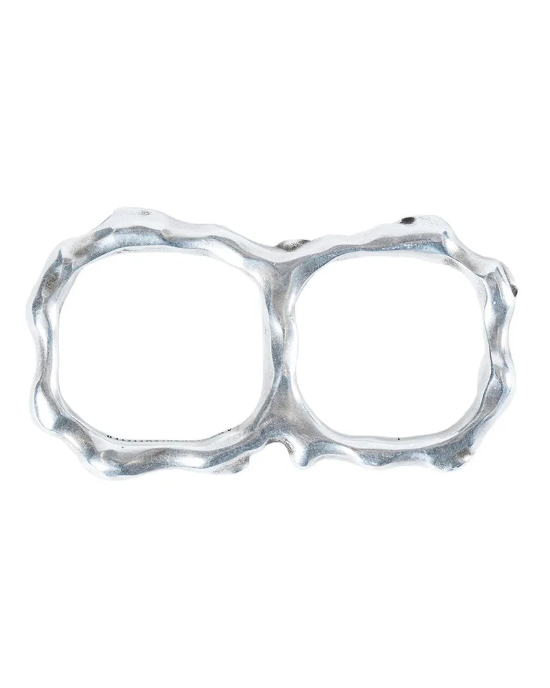 Ann Demeulemeester Lenja Futuristic Fine Thorn Double Ring Silver