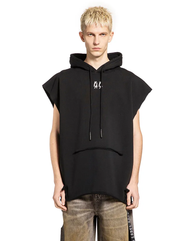 44 LABEL GROUP Centipede Sleeveless Hoodie Black