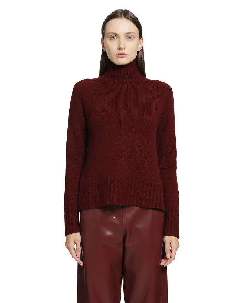 Max Mara Wool Cashmere Turtleneck Sweater Red