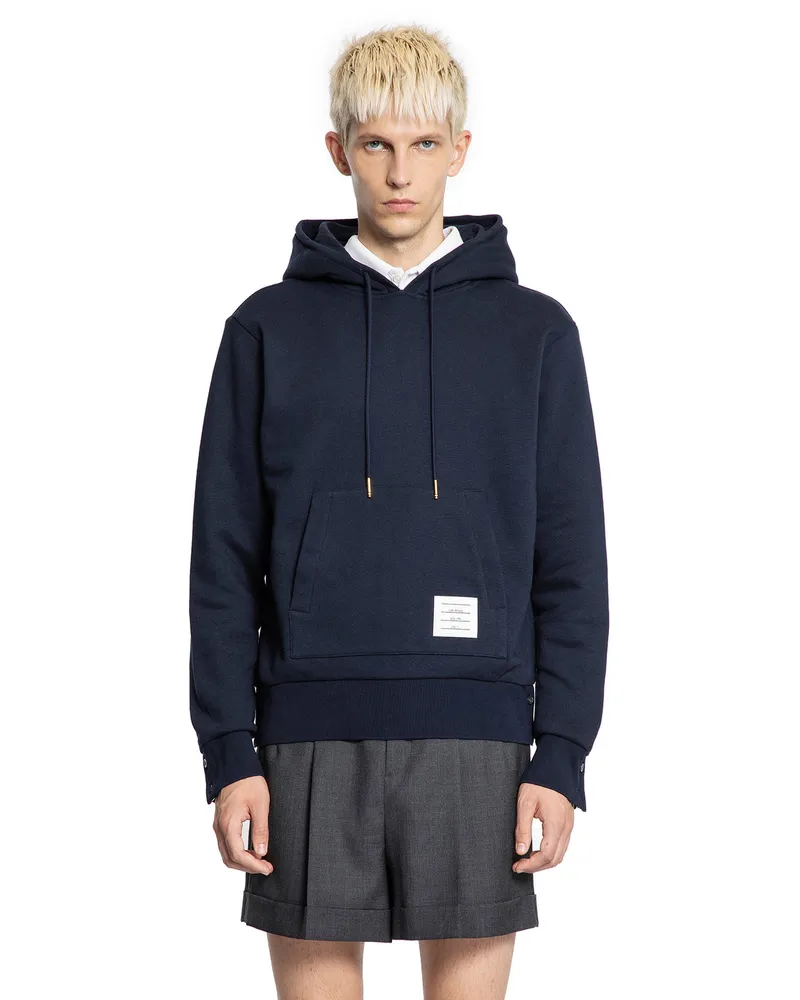 Thom Browne Classic Loopback RWB Hoodie Blue