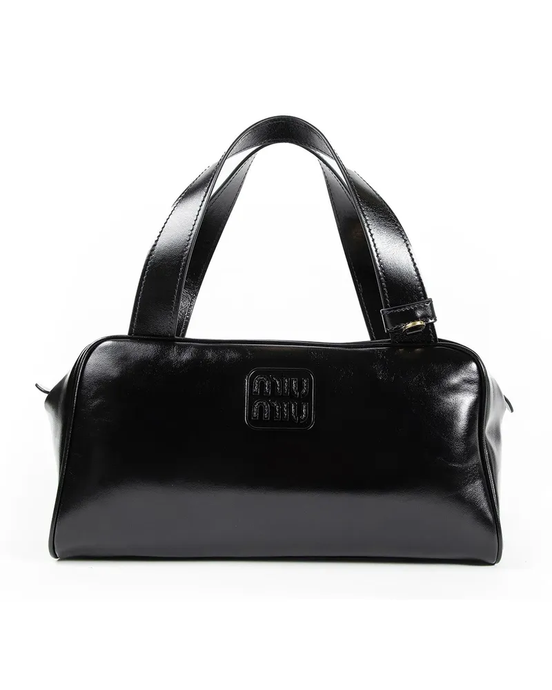 Miu Miu Leather Top Handle Bag Black