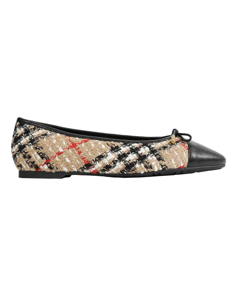 Burberry Check Bouclé Highgate Ballerinas Beige