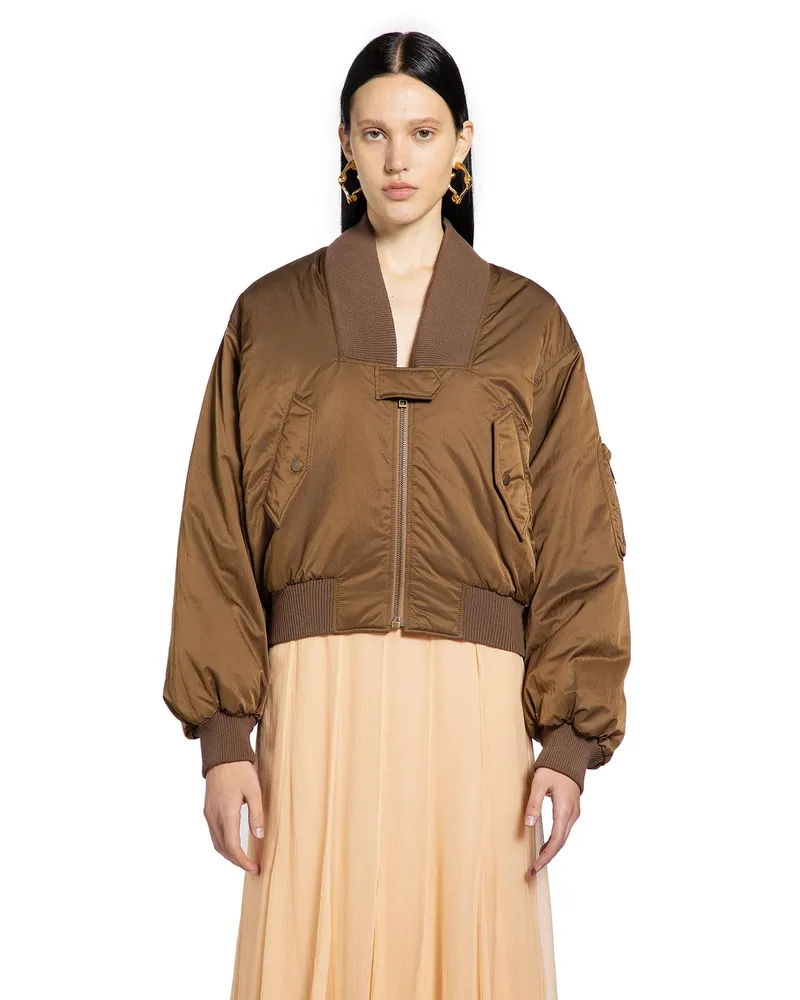 Chloé Bomber Jacket in Nylon Brown