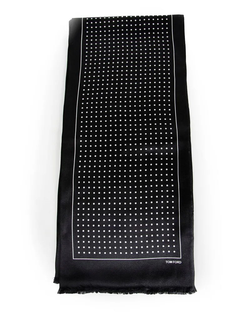 Tom Ford Polka Dot Scarf Black