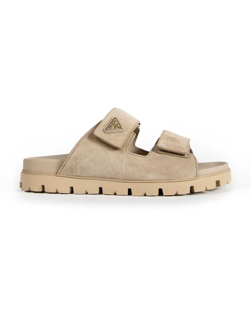 Prada Suede Band Sandals Beige
