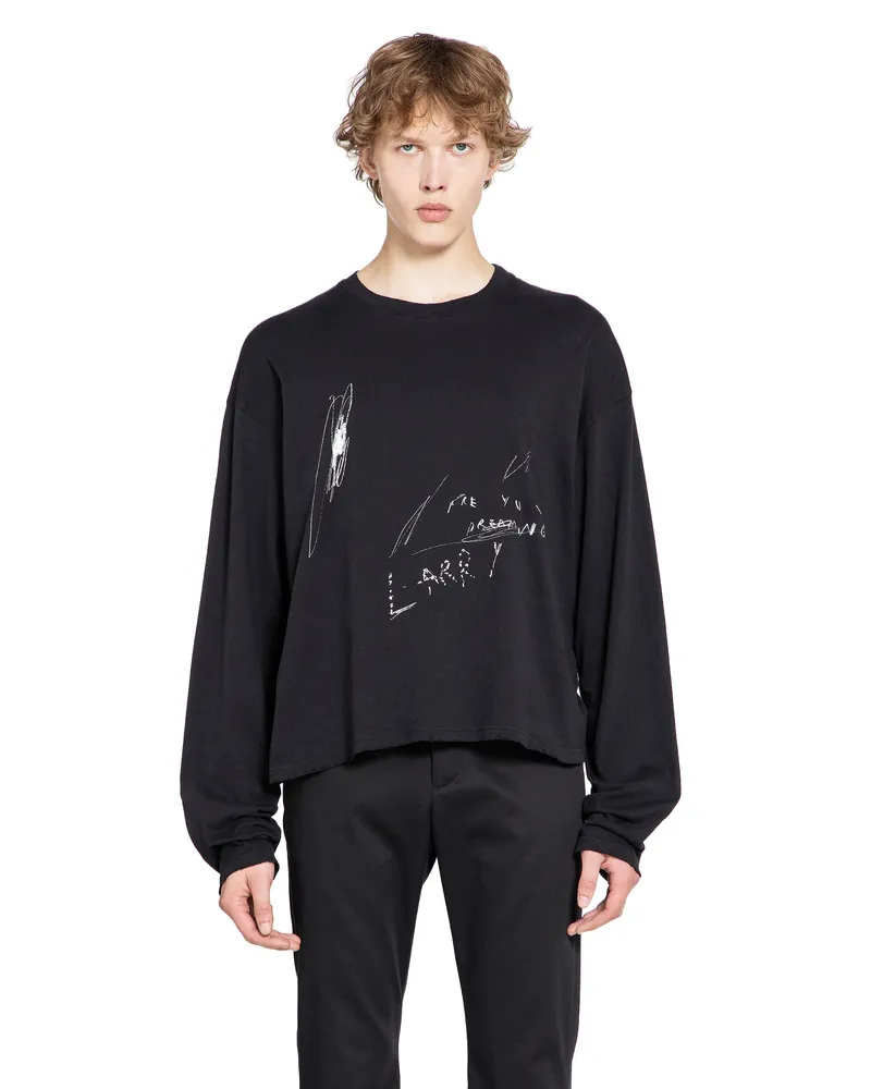 Ann Demeulemeester Are You Dreaming'' Long Sleeve T-Shirt Black