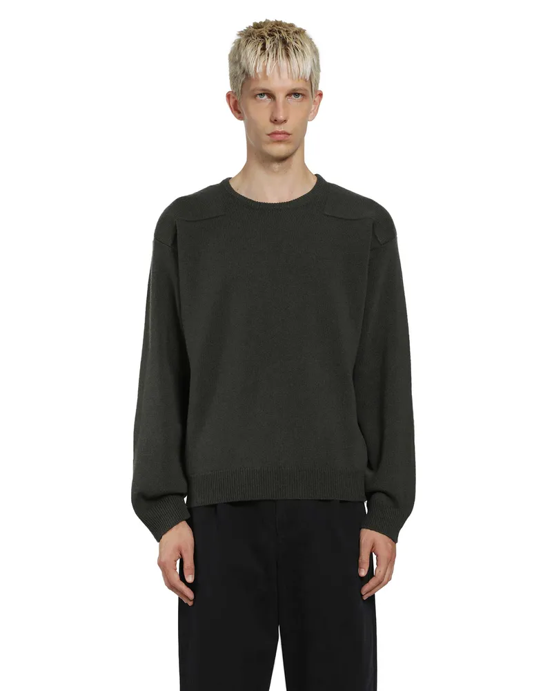 Jil Sander Wool Blend Crewneck Sweater Green