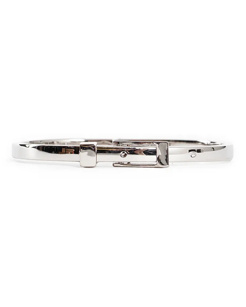 Saint Laurent Buckle Bracelet in Metal Silver